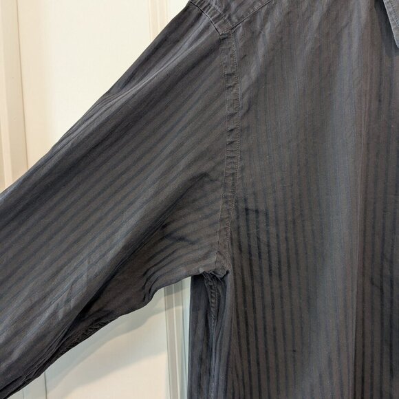 Ted Baker Shirt Men's Size 4 Dark Gray Button-up Kohl Stripes Long Sleeve Large - Picture 6 of 12